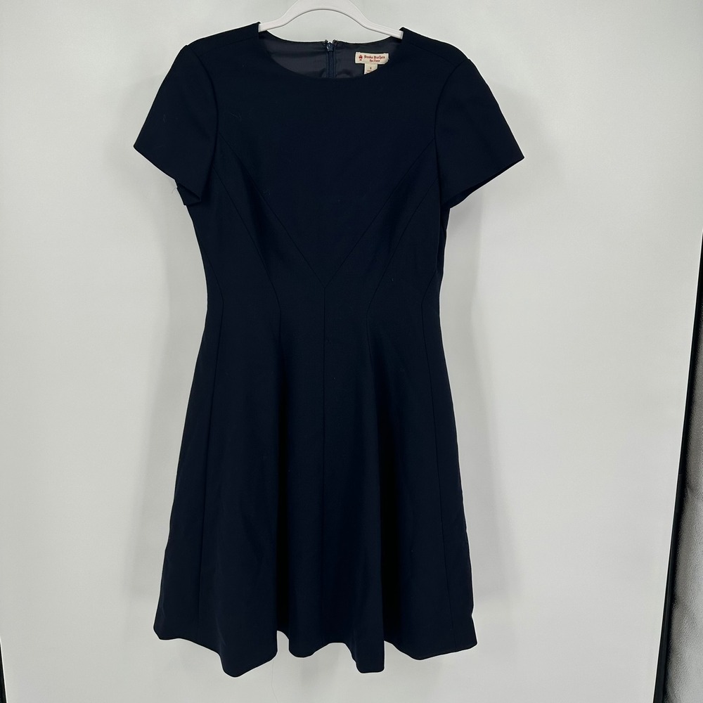 Brooks Brothers Womens Old Money Dress Size 6 Minimalist Fit Flare Classic Navy‎